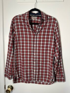 Red Flannel Slim Fit MANGO Mens Button Up size small
